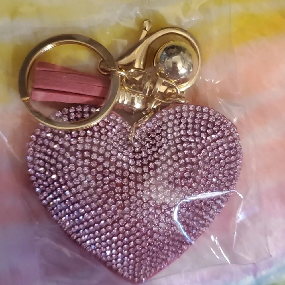 Beautiful blingy/glitzy pink keychain/bag charm - Picture 3 of 4
